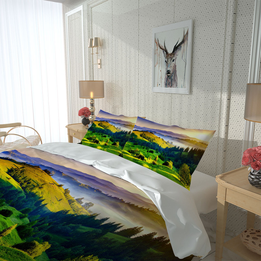 3D Bedding Duvet Cover Set Single Double Queen King Bed Linen with Pillowcase Quilt Covers green scenery landscape