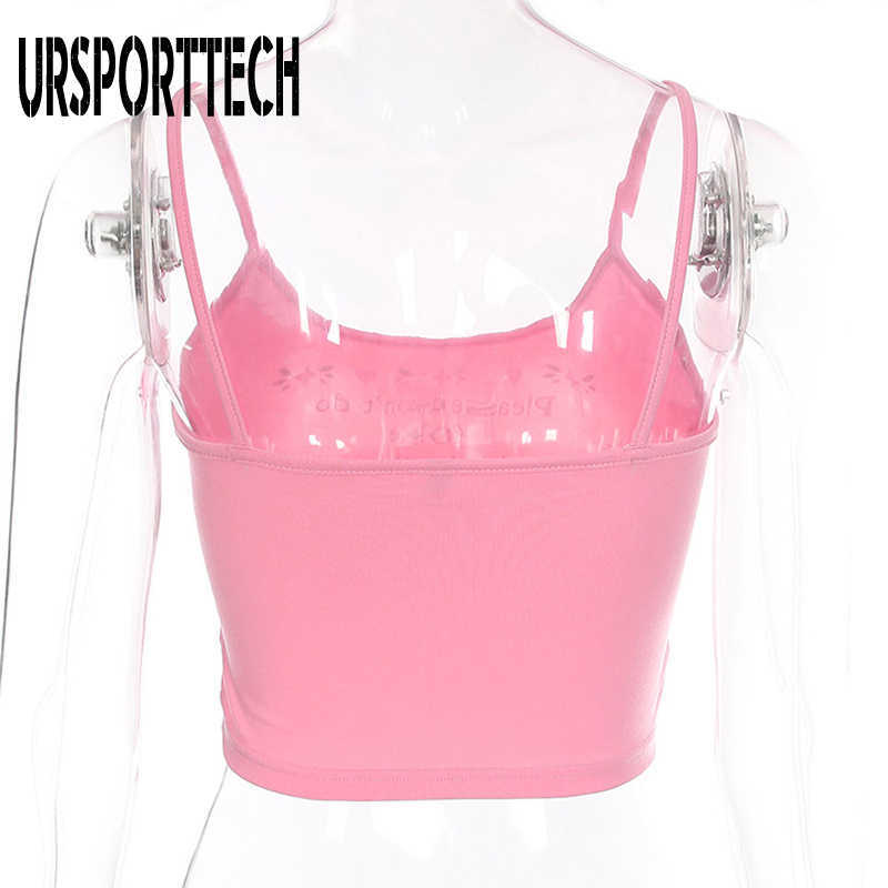 Summer Sexy Camis Women Vest V-neck Sleeveless Tank Top Women Casual Letter Sexy Short Crop Tops Camis Tees Tops For Women 210528