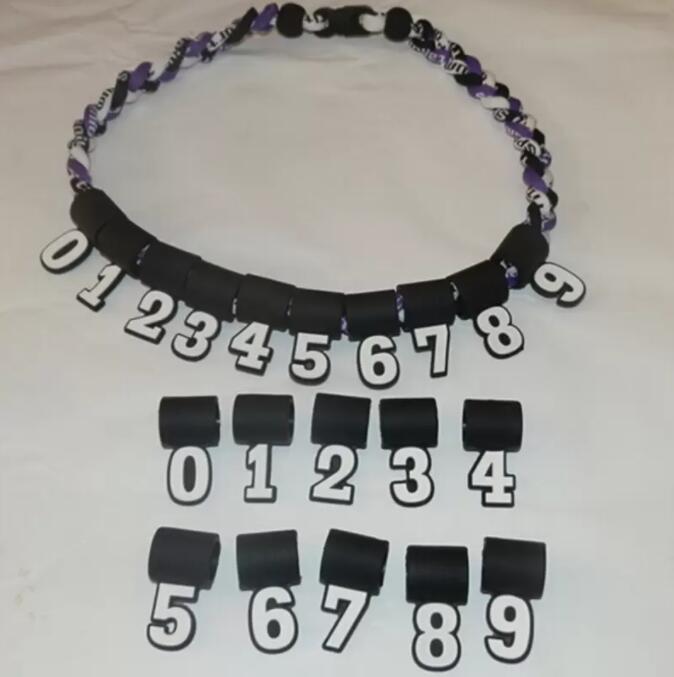 2022 Titanium Sport Accessories athletic outdoor silicone numbers cusotmers fashion number pendants with silicone charms pendant for baseball necklace