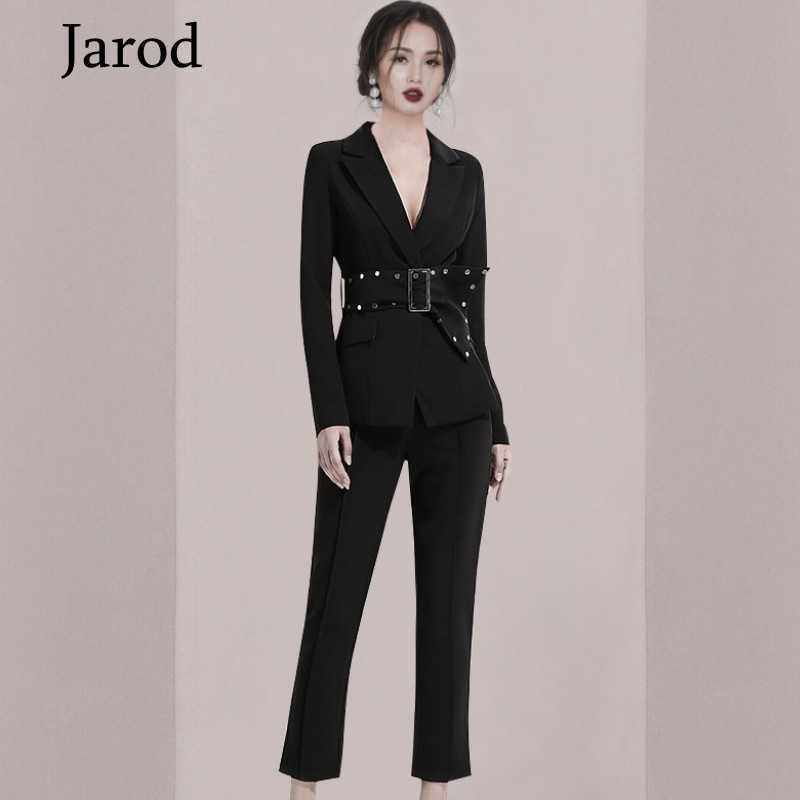 Business Spring Autumn Women 2 Piece Set Formal Black Long Sleeve Notched Blazers Coat+OL Pencil Pant Suit With Belt 210526, Picture color
Business Spring Autumn Women 2 Piece Set Formal Black Long Sleeve Notched Blazers Coat+OL Pencil Pant Suit With Belt 210526, Picture color