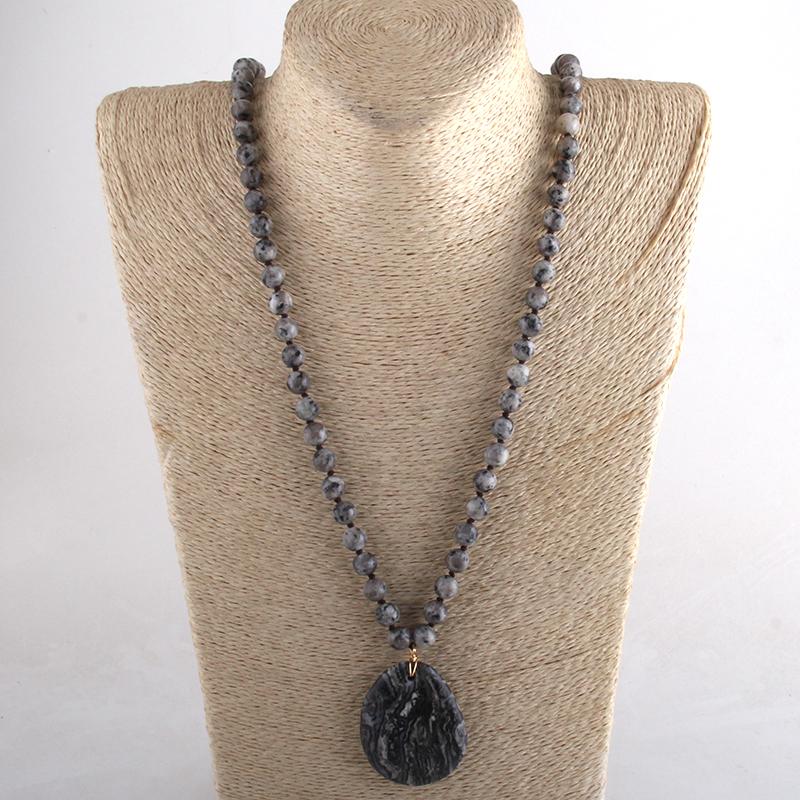 Pendant Necklaces Md Fashion Bohemian Tribal Jewelry 8mm Stone Long Knotted Dorp For Women Jewerlry
Pendant Necklaces Md Fashion Bohemian Tribal Jewelry 8mm Stone Long Knotted Dorp For Women Jewerlry