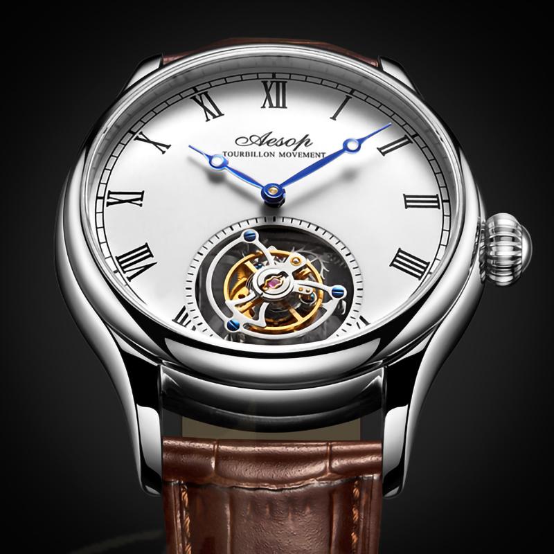 Tourbillon Watch Aesop Chronograph Tourbillion Movement Skeleton Men Wirstwatch Waterproof Genuine Leather Simplicity Wristwatches
Tourbillon Watch Aesop Chronograph Tourbillion Movement Skeleton Men Wirstwatch Waterproof Genuine Leather Simplicity Wristwatches