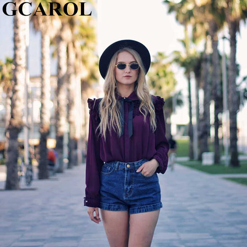 GCAROL Women Denim Shorts Vintage High Waist Cuffed Jeans Casual Street Sexy Summer Spring Classic 210714