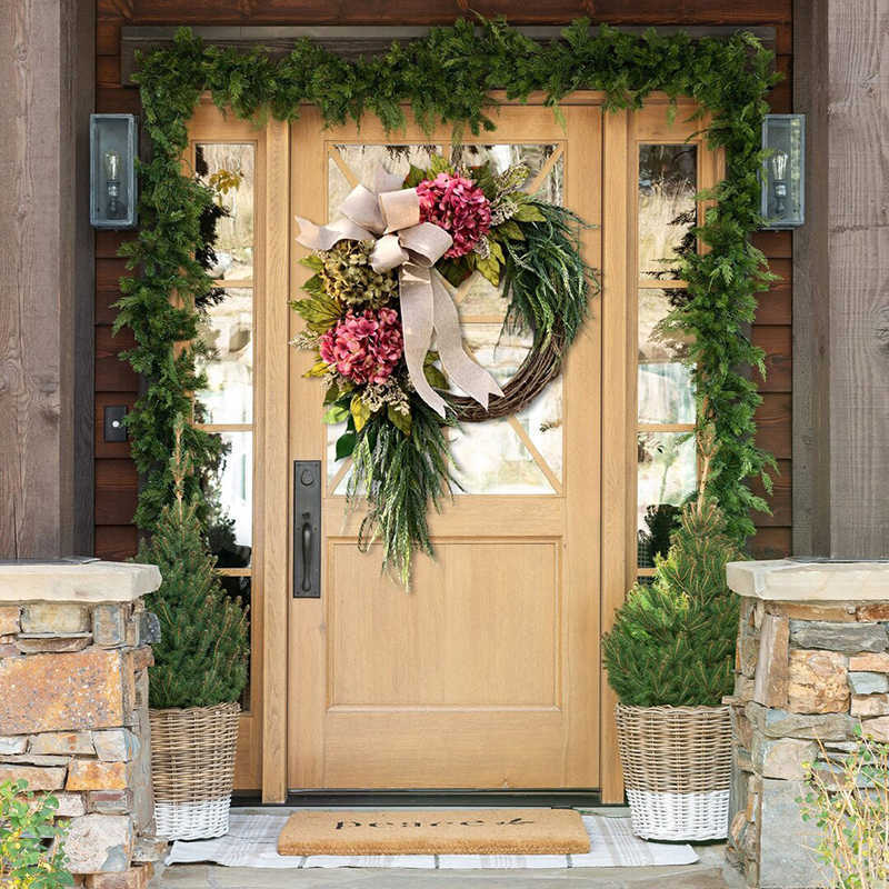 Wreaths & Garlands Farmhouse Pink Hydrangea Wreath Rustic Home Decor Artificial Garland for Front Door Wall Decor NEWEST Q0812
Wreaths & Garlands Farmhouse Pink Hydrangea Wreath Rustic Home Decor Artificial Garland for Front Door Wall Decor NEWEST Q0812