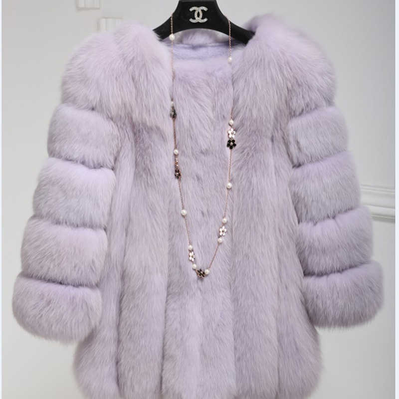 2021New Arrival 60% Pure Handmade Knitted Ostrich Feather Fur Coat Women Factory Fur Jacket SR142 Y0829