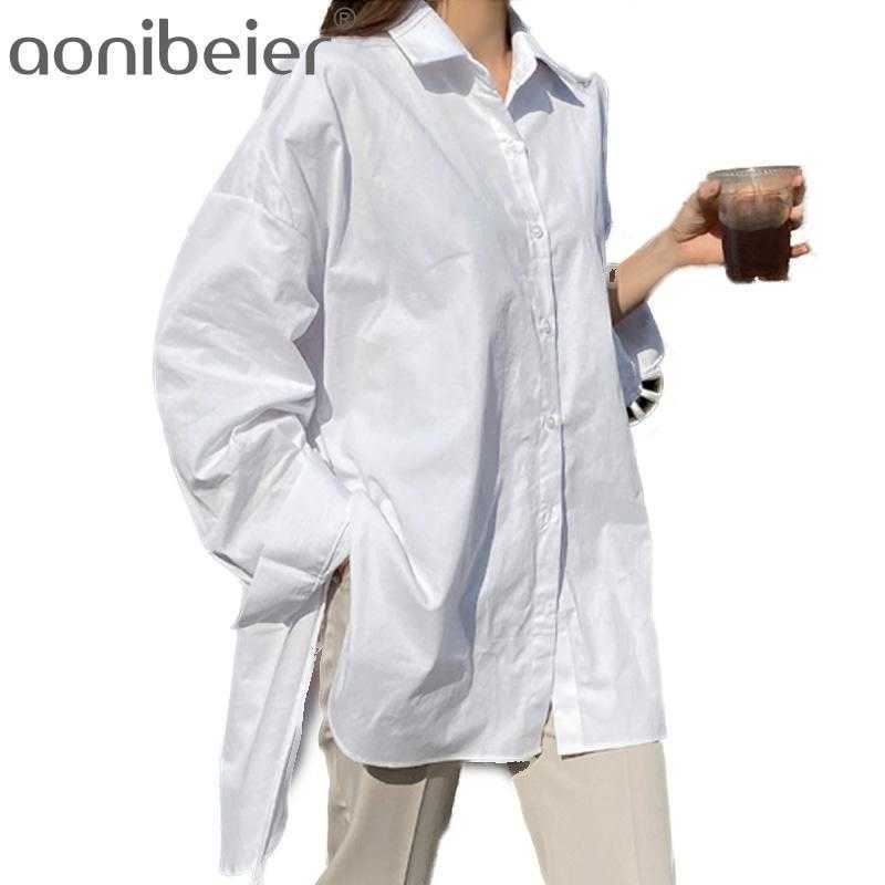 Spring Sweet Turn-Down Collar Long Sleeve Womens Tops And Blouses Side Split Plus Size Ladies Shirt Blue White 210604
Spring Sweet Turn-Down Collar Long Sleeve Womens Tops And Blouses Side Split Plus Size Ladies Shirt Blue White 210604