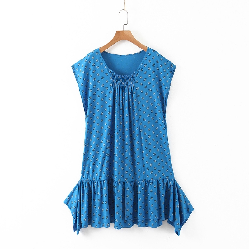 Women Sleeveless Floral Vintage Dress Ruffles Patchwork O neck Pleated Above Knee Mini Casual Vacation Beach XZ2313 210525, Blue
Women Sleeveless Floral Vintage Dress Ruffles Patchwork O neck Pleated Above Knee Mini Casual Vacation Beach XZ2313 210525, Blue