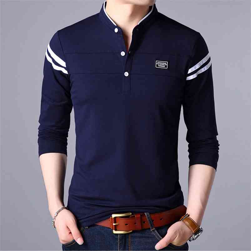 Men T Shirt Man Long Sleeve Tshirt Men's Clothing Fashion Casual Classic Mandarin Collar T-Shirts Cotton Tops Tees Male Tshirts 210722, White
Men T Shirt Man Long Sleeve Tshirt Men's Clothing Fashion Casual Classic Mandarin Collar T-Shirts Cotton Tops Tees Male Tshirts 210722, White
