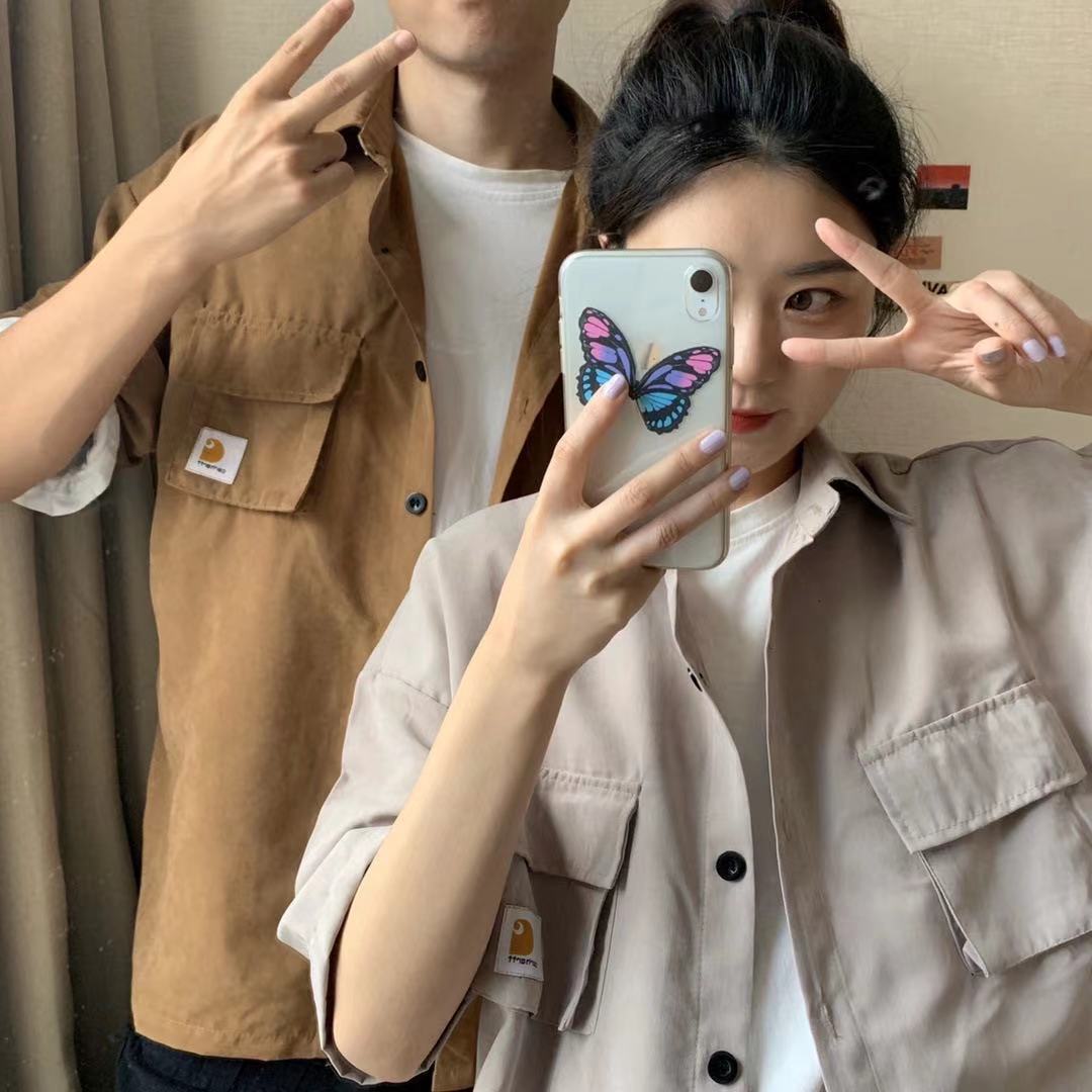 Men's Casual Shirts 2021 summer Japanese clothes retro-tide mark work done with short-sleeved double shirt tools Korean streetwear, Khaki.
Men's Casual Shirts 2021 summer Japanese clothes retro-tide mark work done with short-sleeved double shirt tools Korean streetwear, Khaki.