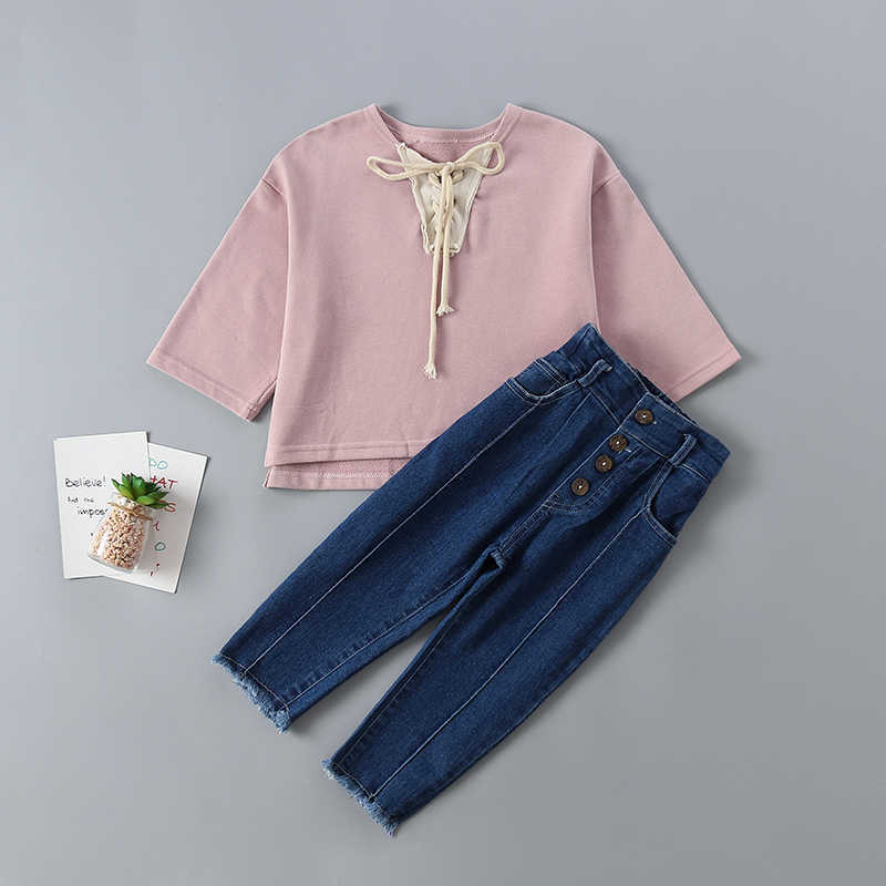 0-6 years high quality girls clothing set spring autumn casual solid T-shirt + denim pant kid children girl 210615, Beige
0-6 years high quality girls clothing set spring autumn casual solid T-shirt + denim pant kid children girl 210615, Beige