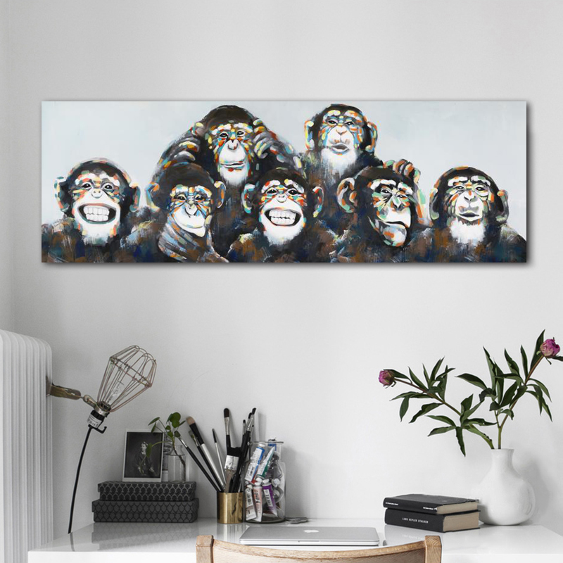 Funny Monkey Cow Graffiti Art Canvas Painting Gorilla Canvas Prints Animal Pictures Wall Art For Living Room Modern Home Decor
