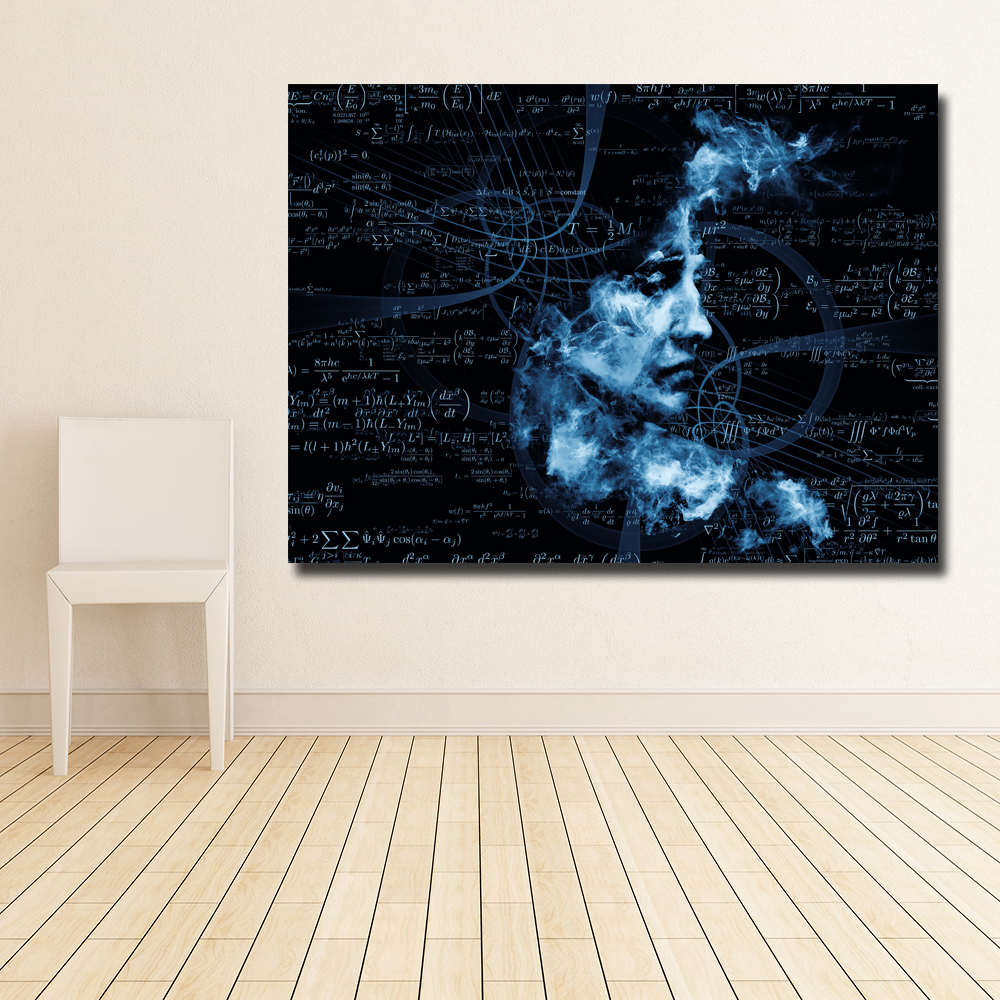 Abstract Painting Blue Women Math Portrait Oil Painting Wall Pictures For Living Room Home Decor Canvas Art No Frame