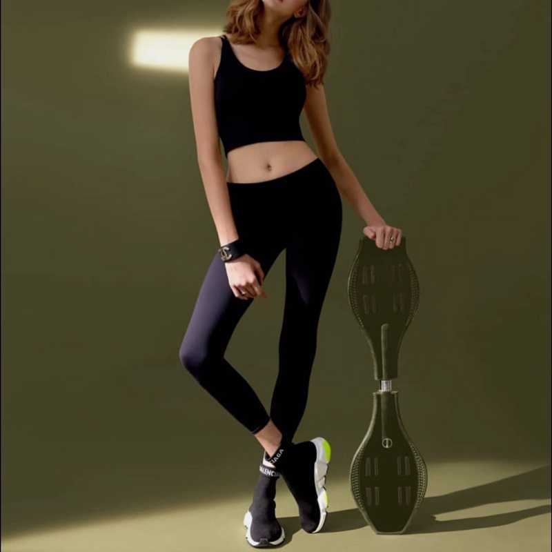 Fitness Leggigngs Women Sexy Slim Workout Leggings Skinny Solid High Elastic Waist Cotton Ankle-Length Leggings Fall 211014