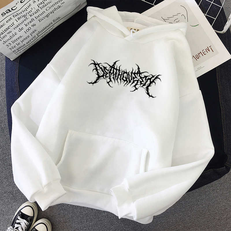 Gothic casual punk plus size Vintage winter female Letter Harajuku ins loose long sleeve hip hop pocket hooded fun sweatshirt 210910