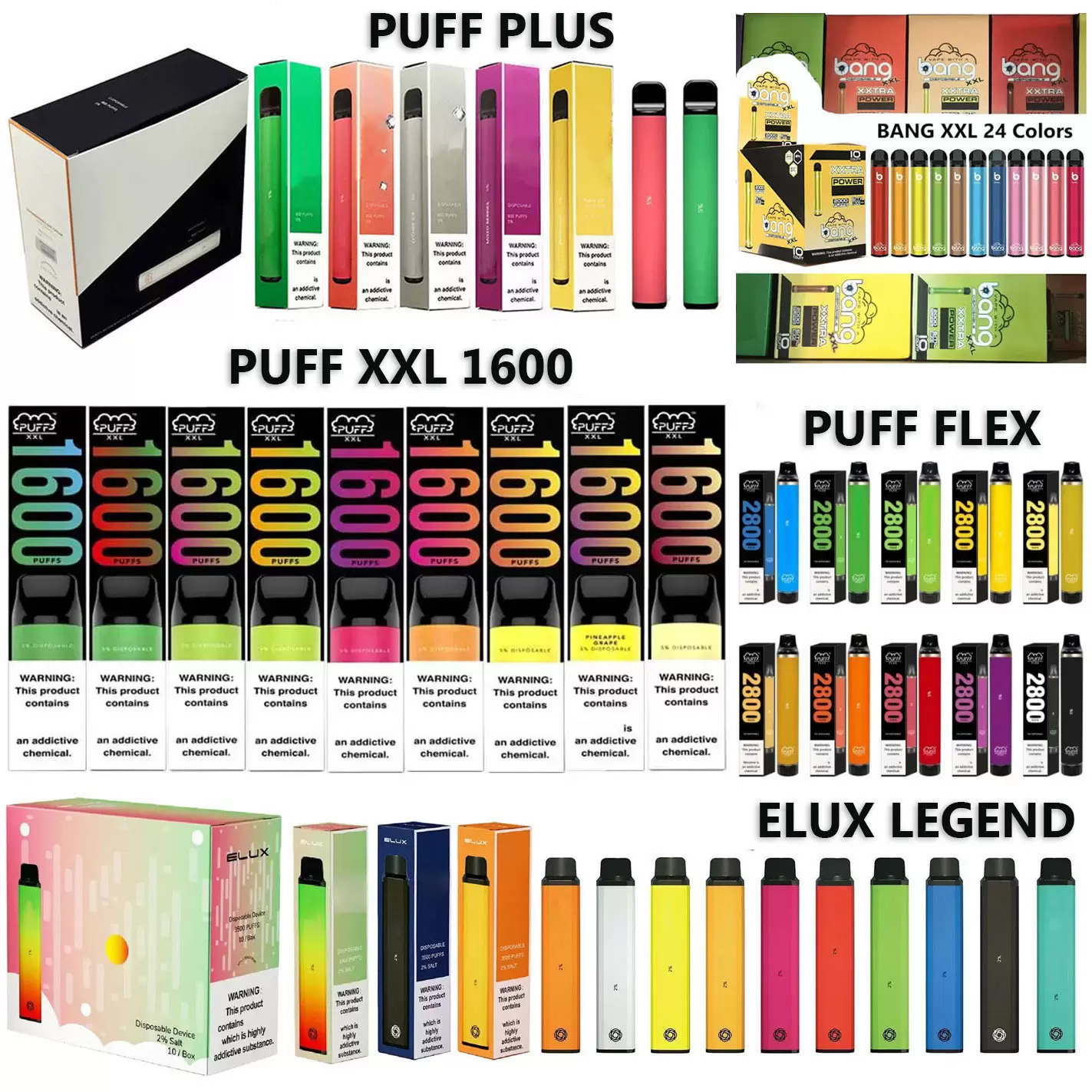 Elux Legend Puff Plus XXL Flex Disposable Vapes 2% 5% Prefilled Pod Device Multi Flavors Electronic Cigarettes 20mg 50mg Vaporizer 800 1600
Elux Legend Puff Plus XXL Flex Disposable Vapes 2% 5% Prefilled Pod Device Multi Flavors Electronic Cigarettes 20mg 50mg Vaporizer 800 1600