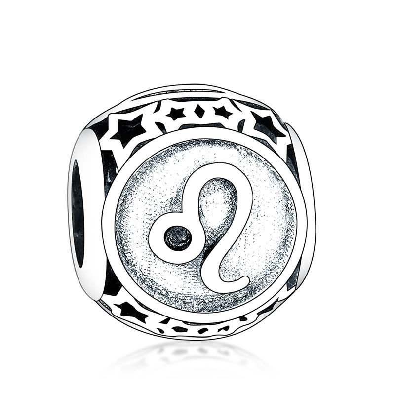 Fit Original Brand Charm Bracelet 925 Sterling Silver Hollow Star Round 12 Constellations Scorpio Aries Beads Making DIY Berloque