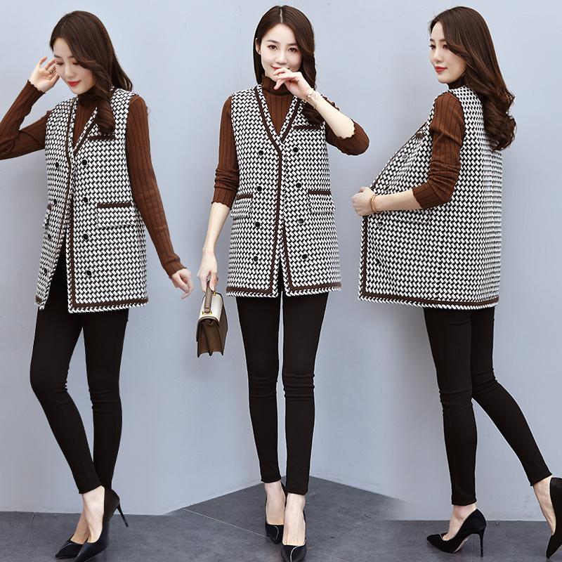 Women's Vests Elegant Spring And Autumn Korean Style Plaid Trendy Vest, Black;white 
Women's Vests Elegant Spring And Autumn Korean Style Plaid Trendy Vest, Black;white