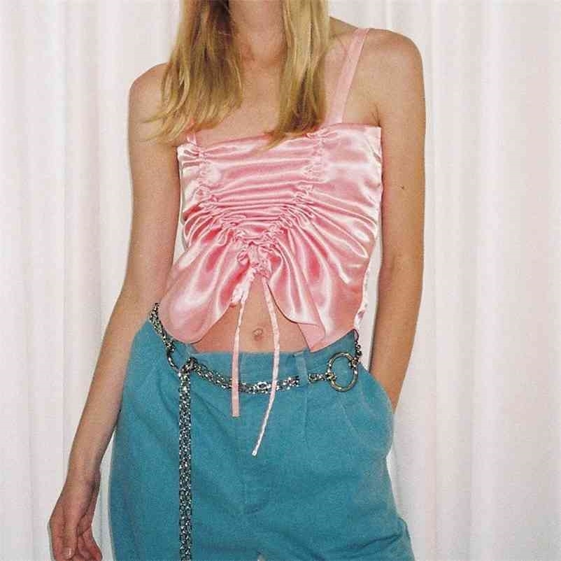 Paris Girl Spring Summer Drawstring Satin Camis Vest Women Solid Color Tank Tops Female Sling Sexy Strap Sleeveless Camisole 210524, Pink
Paris Girl Spring Summer Drawstring Satin Camis Vest Women Solid Color Tank Tops Female Sling Sexy Strap Sleeveless Camisole 210524, Pink