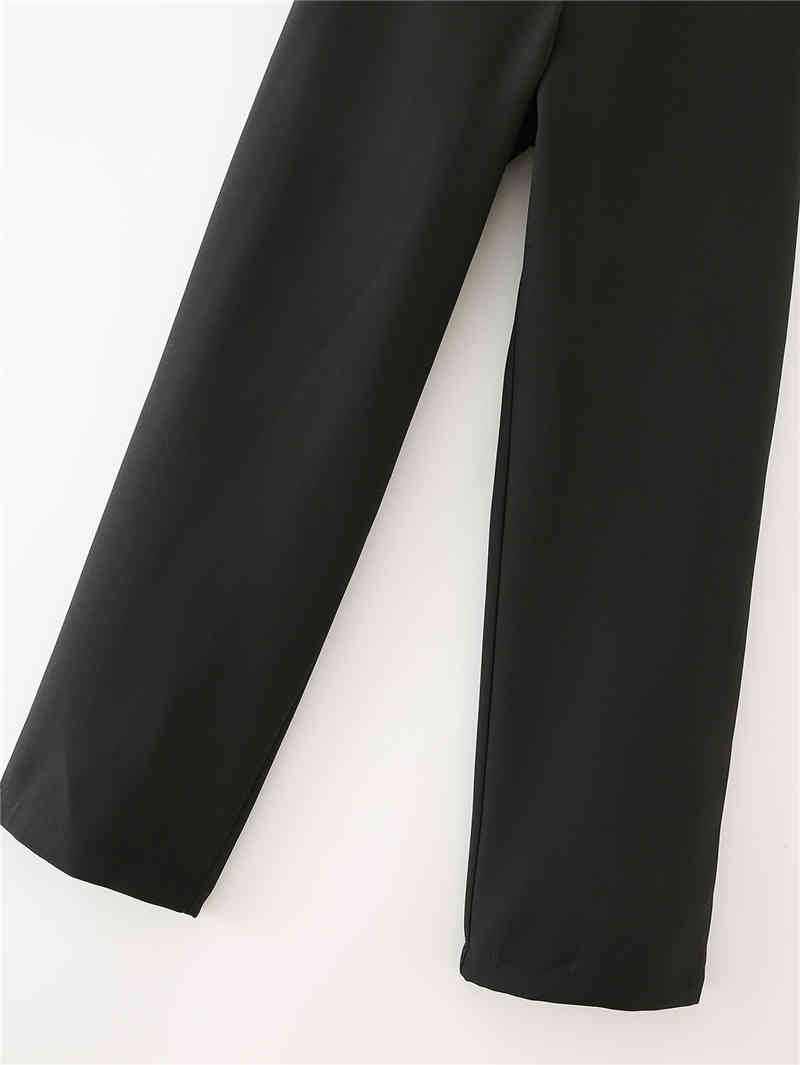 elegant women pocket straight trousers fashion ladies stylish high waist pants female vintage black pant girl chic 210430