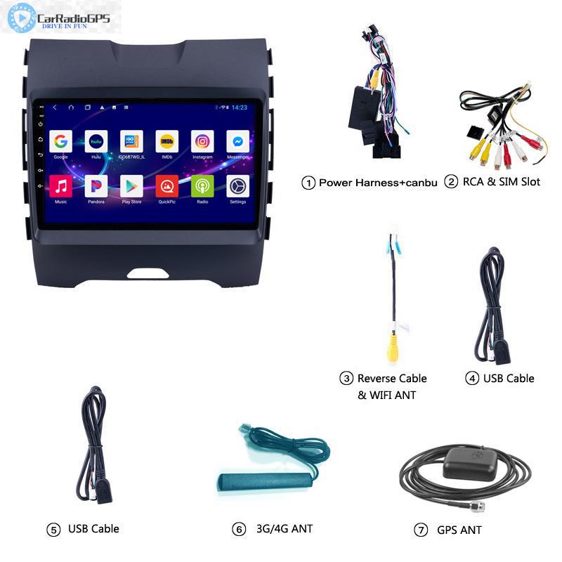 Car dvd Radio Multimedia Android 10 Player for Ford EDGE RANGER 2015-2018 Navigation support Steer Wheel Control