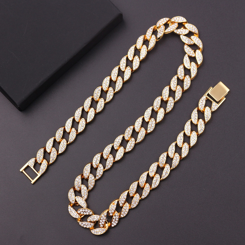 Mens Out Chain Hip Hop Jewelry Necklace Bracelets Gold Silver Miami Cuban Link Chains Necklaces High Quality Fashion Trend Gift Anniversary Party