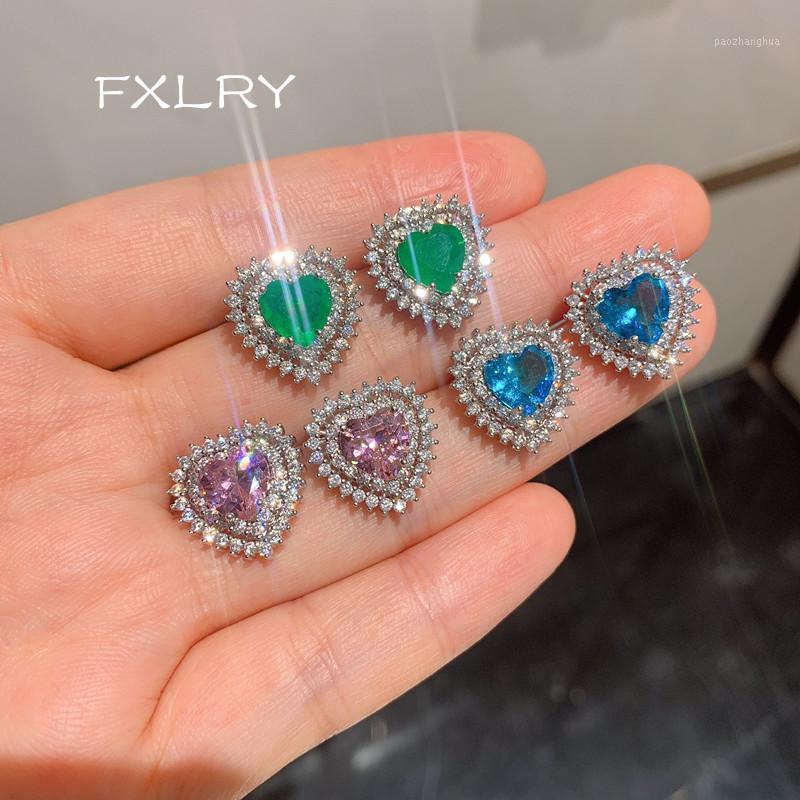 Stud FXLRY Luxury Jewelry Cubic Zirconia Green CZ Earrings Love Heart-shaped Elegant Vintage Women's, Golden;silver
Stud FXLRY Luxury Jewelry Cubic Zirconia Green CZ Earrings Love Heart-shaped Elegant Vintage Women's, Golden;silver