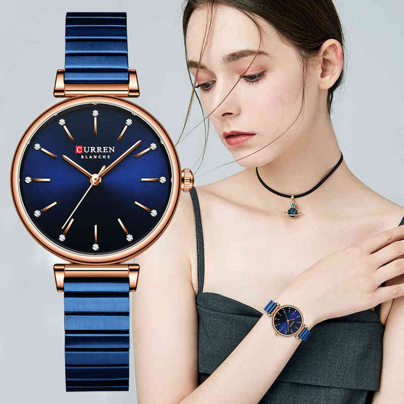 CURREN Blue Watch Women Watches Ladies Creative Steel Women's Bracelet Watches Female Waterproof Clock Relogio Feminino 210517, Leather khaki
CURREN Blue Watch Women Watches Ladies Creative Steel Women's Bracelet Watches Female Waterproof Clock Relogio Feminino 210517, Leather khaki
