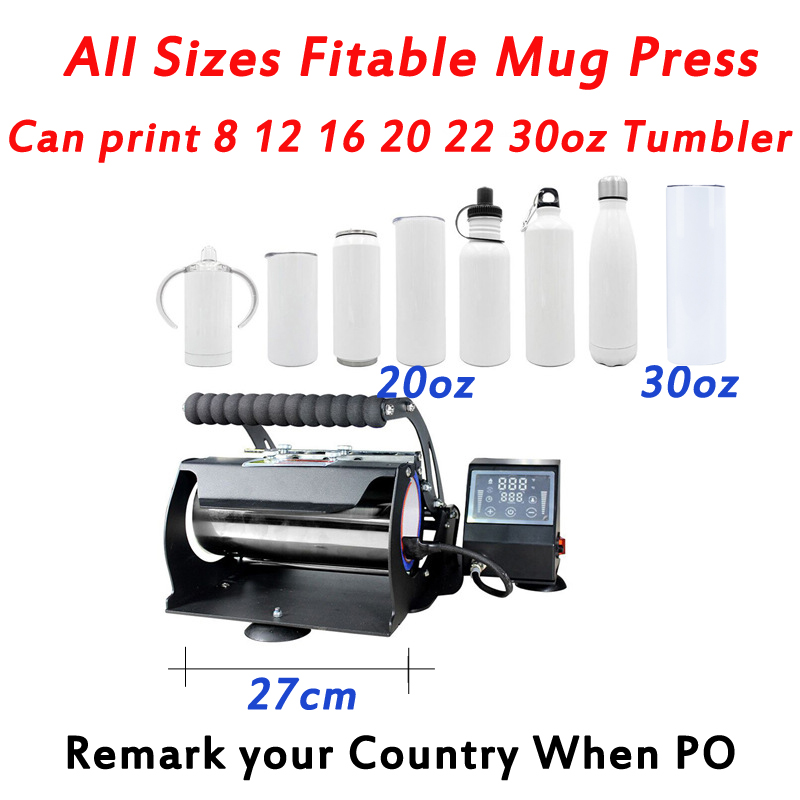 20 30oz all sizes Sublimation Machines tumblers Heat Press cup sub Printer VOC For Almost Countries with Mug Pad