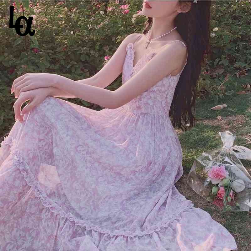 Summer Pink Sweet Strap Dress Women Elegant Floral Print Gentle Sexy Long Chiffon Vocation Party Beach 210519, Pink dress
Summer Pink Sweet Strap Dress Women Elegant Floral Print Gentle Sexy Long Chiffon Vocation Party Beach 210519, Pink dress