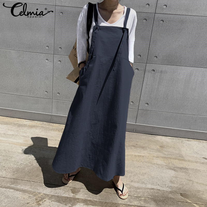 2021s-5xl women fashion sleeveless maxi dress celmia 2021 vintage linen strappy casual loose long vestidos female solid work robe 7, Black;gray
2021s-5xl women fashion sleeveless maxi dress celmia 2021 vintage linen strappy casual loose long vestidos female solid work robe 7, Black;gray