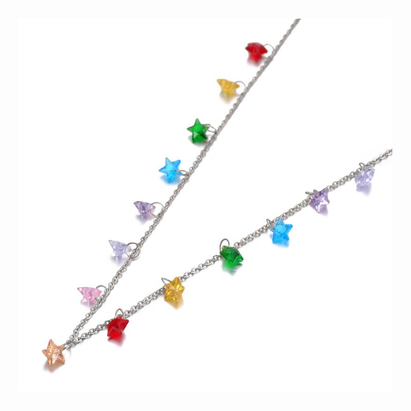 Chokers Fashion Stainless Steel Colorful Star CZ Crystal Choker Necklace Rose Gold Beautiful Chain For Women N20088
Chokers Fashion Stainless Steel Colorful Star CZ Crystal Choker Necklace Rose Gold Beautiful Chain For Women N20088