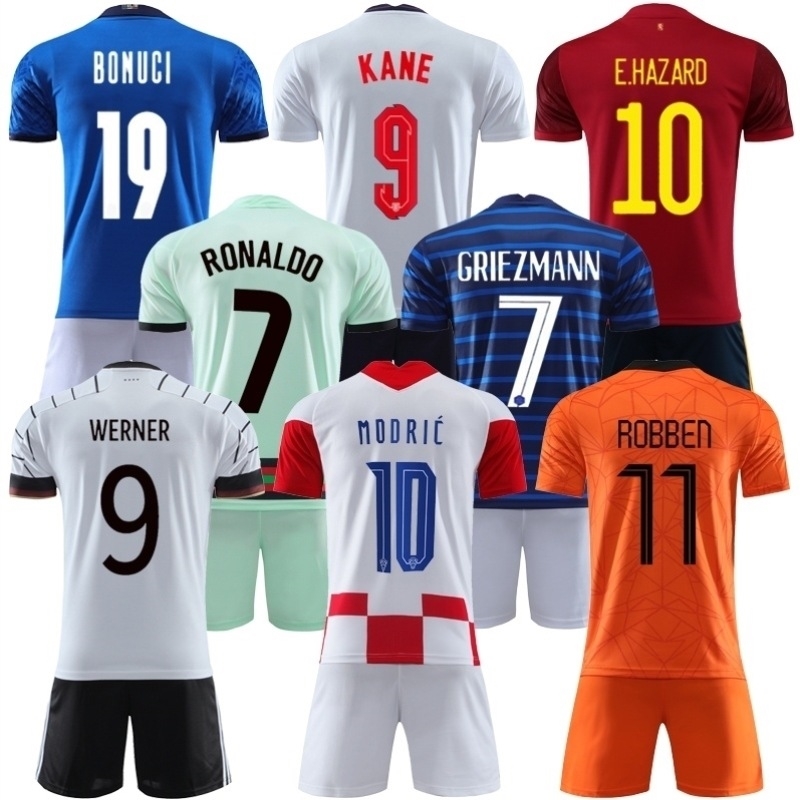 2021 Cup football shirt Germany Portugal Italy England France home and away set, Gray
2021 Cup football shirt Germany Portugal Italy England France home and away set, Gray
