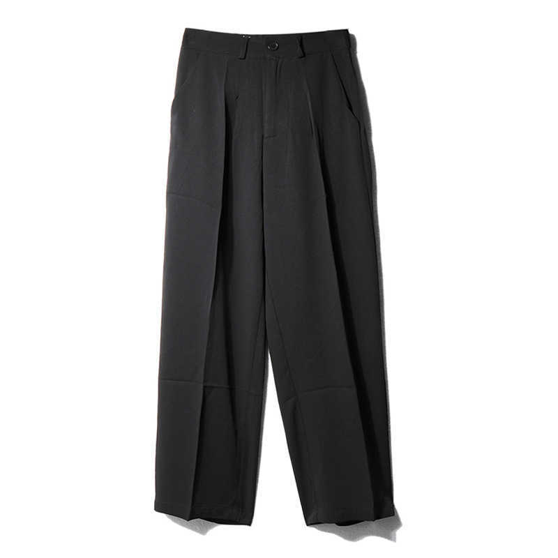 Men's Summer Solid Color Thin Black Loose Business Casual Suit Pants High School JK Uniform Trousers Y0811