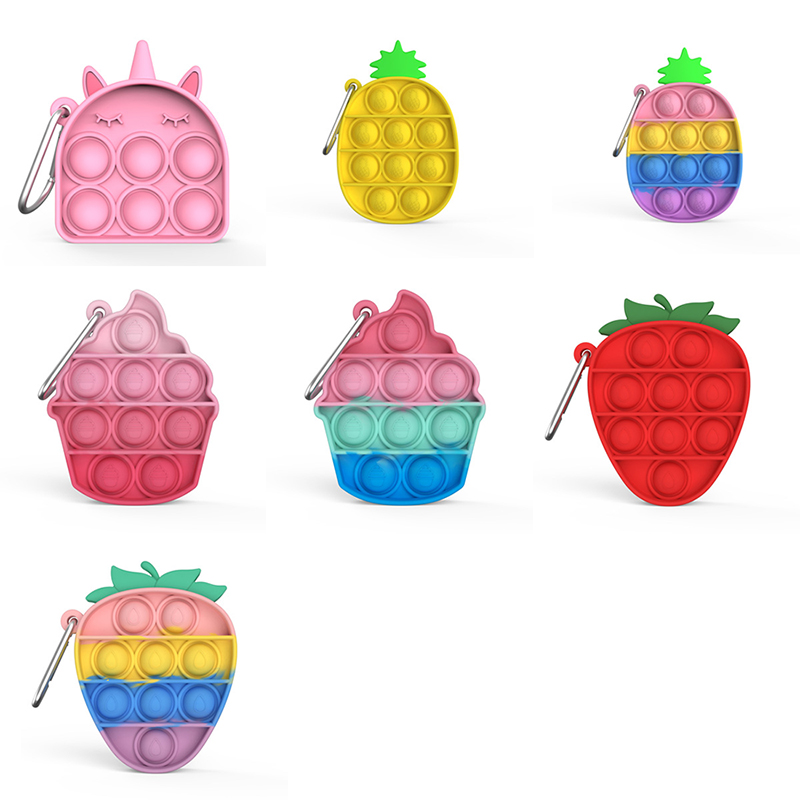Unicorn Pop Fidget Toys Key chain Favor Colorful Push Poo Bubble Poppers Cartoon Dimple Rainbow Toy Keychain Stress Reliever 14 Styles
Unicorn Pop Fidget Toys Key chain Favor Colorful Push Poo Bubble Poppers Cartoon Dimple Rainbow Toy Keychain Stress Reliever 14 Styles