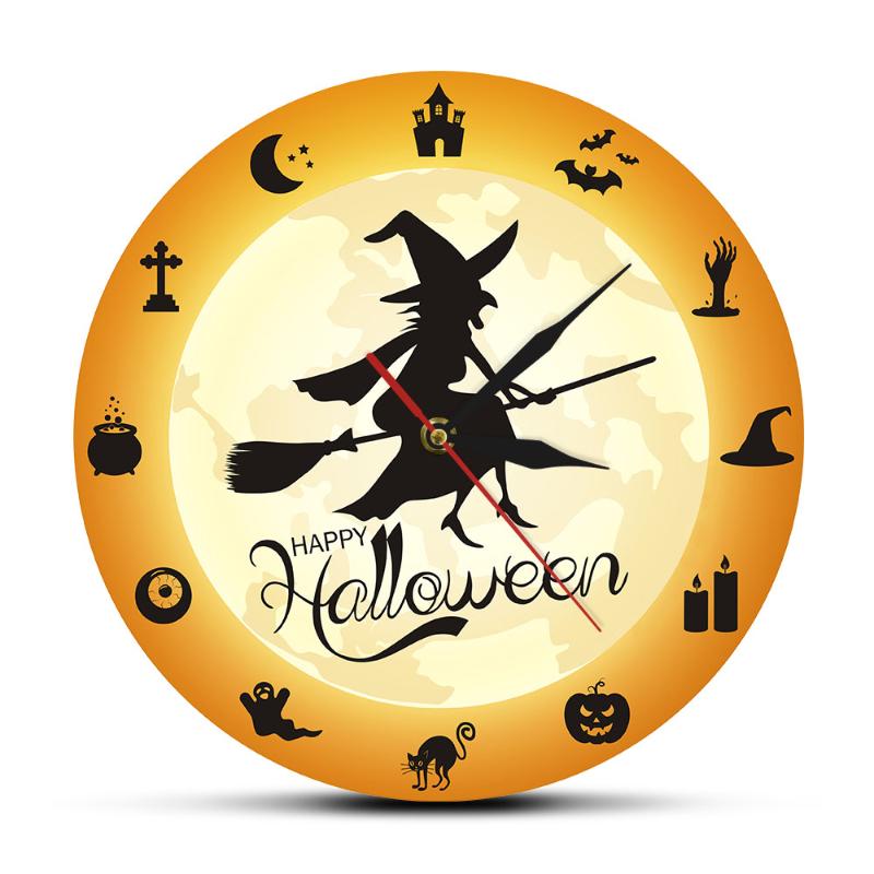 The Moon Decorative Wall Clock Vintage Flying Witch Halloween Crossed With Horror Silhouette Clocks
The Moon Decorative Wall Clock Vintage Flying Witch Halloween Crossed With Horror Silhouette Clocks