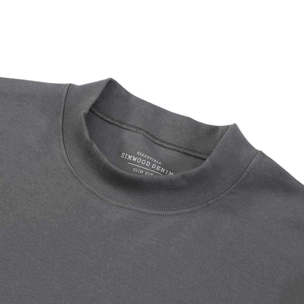 Autumn Mock-Neck T-shirts Men Long Sleeve Basic Top Casual Soft Comfortable Tshirt Plus Size Pullovers SJ130804 210629