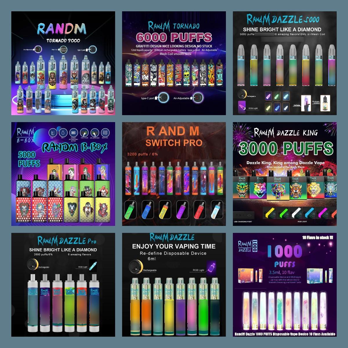 Original RandM Dazzle Puff Bars Disposable E Cigarettes Device Kit Cartridge Prefilled Pods Rechargeable Vape VS Plus Air Bar Bang XXL DUO KING B-BOX Tornado Max Pros
Original RandM Dazzle Puff Bars Disposable E Cigarettes Device Kit Cartridge Prefilled Pods Rechargeable Vape VS Plus Air Bar Bang XXL DUO KING B-BOX Tornado Max Pros