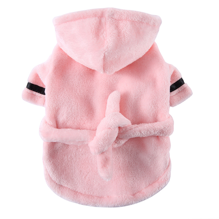 Pet Bathrobe Pamas Sleeping Clothing Dog Apparel Soft Pets Bath Dry Towel Clothes winter Warm Quick Drying Sleepcoat for Dogs French Bulldog XS Wholes