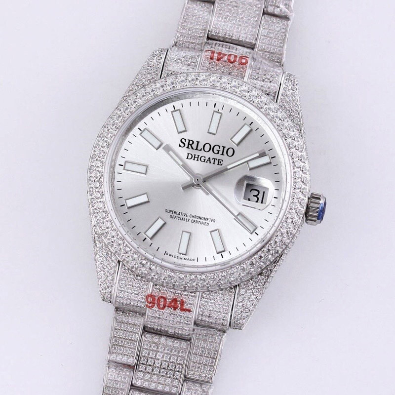 Full Diamond Mens Watches 41mm Ice Blue Dial Sapphire Mirror Automatic Mechanical Watch Stainless Steel Strap Waterproof Design Men Wristwatch WristWatches
Full Diamond Mens Watches 41mm Ice Blue Dial Sapphire Mirror Automatic Mechanical Watch Stainless Steel Strap Waterproof Design Men Wristwatch WristWatches