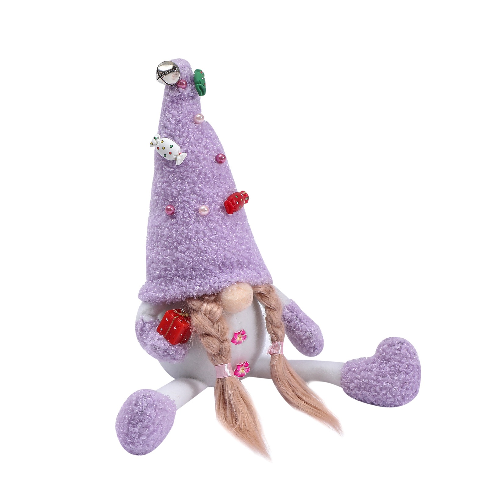 Stock Lovely Stuffed Plush Toy Purple Gnome Handmade Swedish Tomte Figurines Dolls Home Tabletop Ornaments FY3468