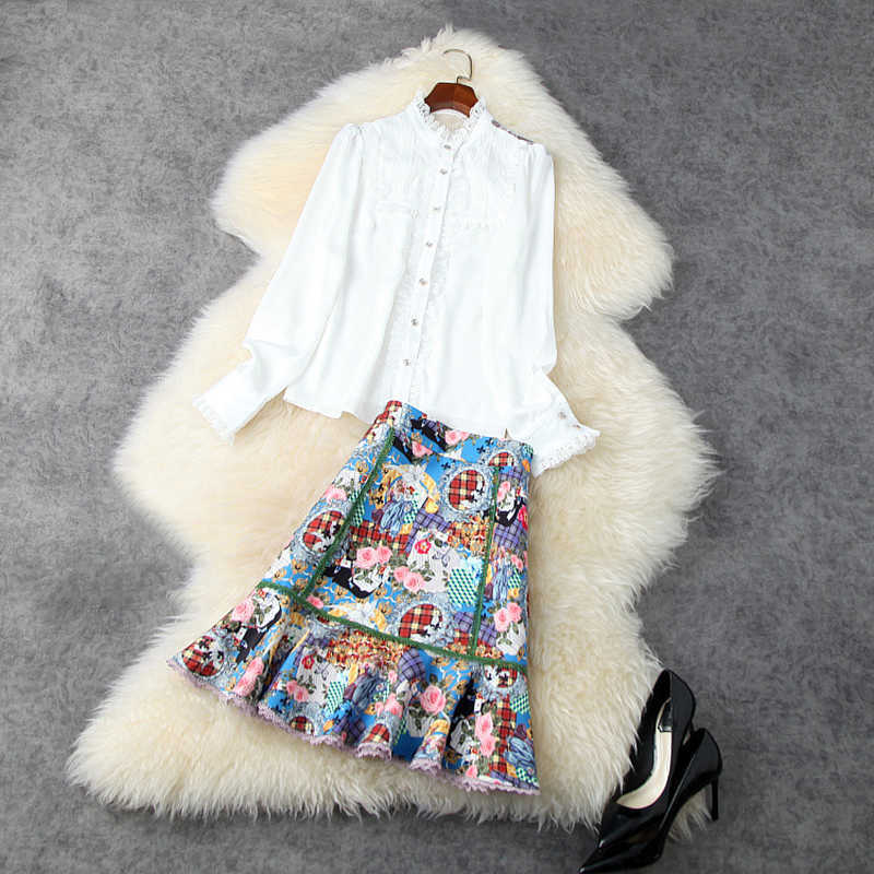 HIGH STREET est Spring Designer Suit Set Women' Lace Wood Ear Shirt + Printed Fishtail Skirt 210526, Gray
HIGH STREET est Spring Designer Suit Set Women' Lace Wood Ear Shirt + Printed Fishtail Skirt 210526, Gray