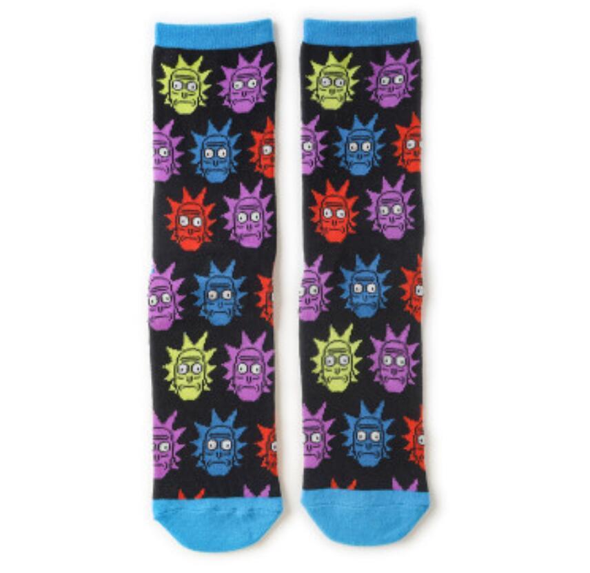 New fashion men's and women's silk socks anime pattern casual street all-match cotton soft