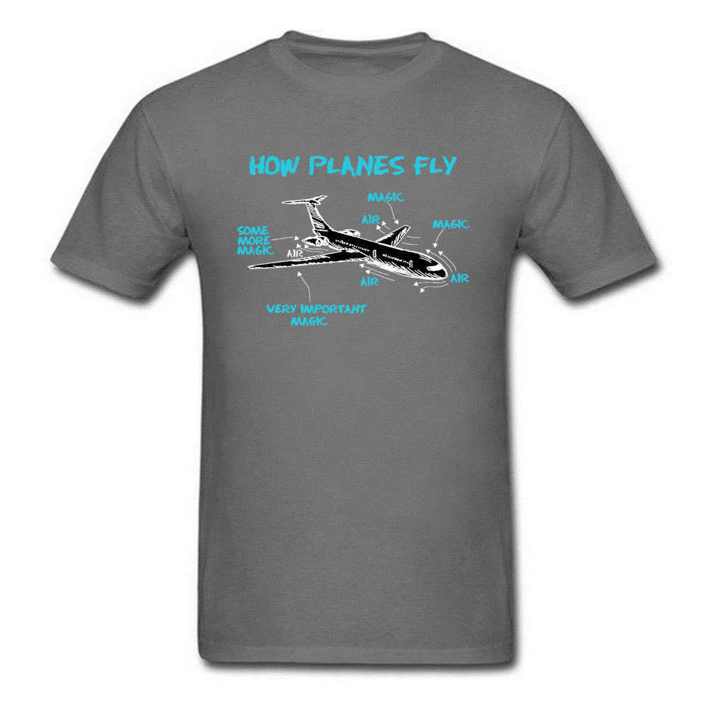 Print Engineer Mechanical How Plane Fly Mens T Shirts Aircraft Airplane Schematic Diagram Pattern Tshirt Father's Day Cotton 210629