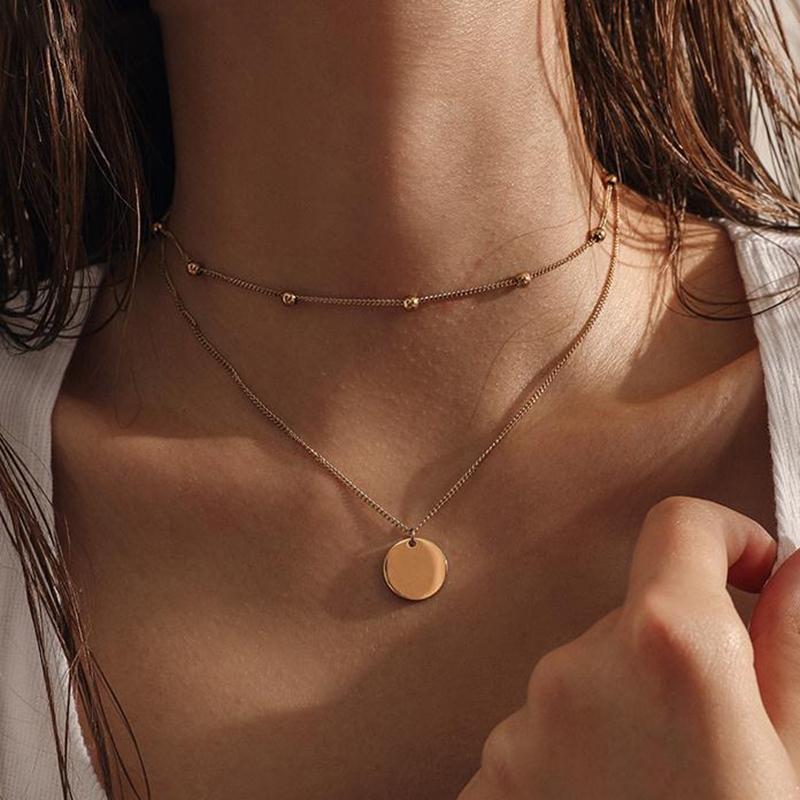 Pendant Necklaces Stainless Steel Neck Chain Gold Choker Necklace On The Double Layer Jewelry 2021 Chocker Collar For Girl
Pendant Necklaces Stainless Steel Neck Chain Gold Choker Necklace On The Double Layer Jewelry 2021 Chocker Collar For Girl