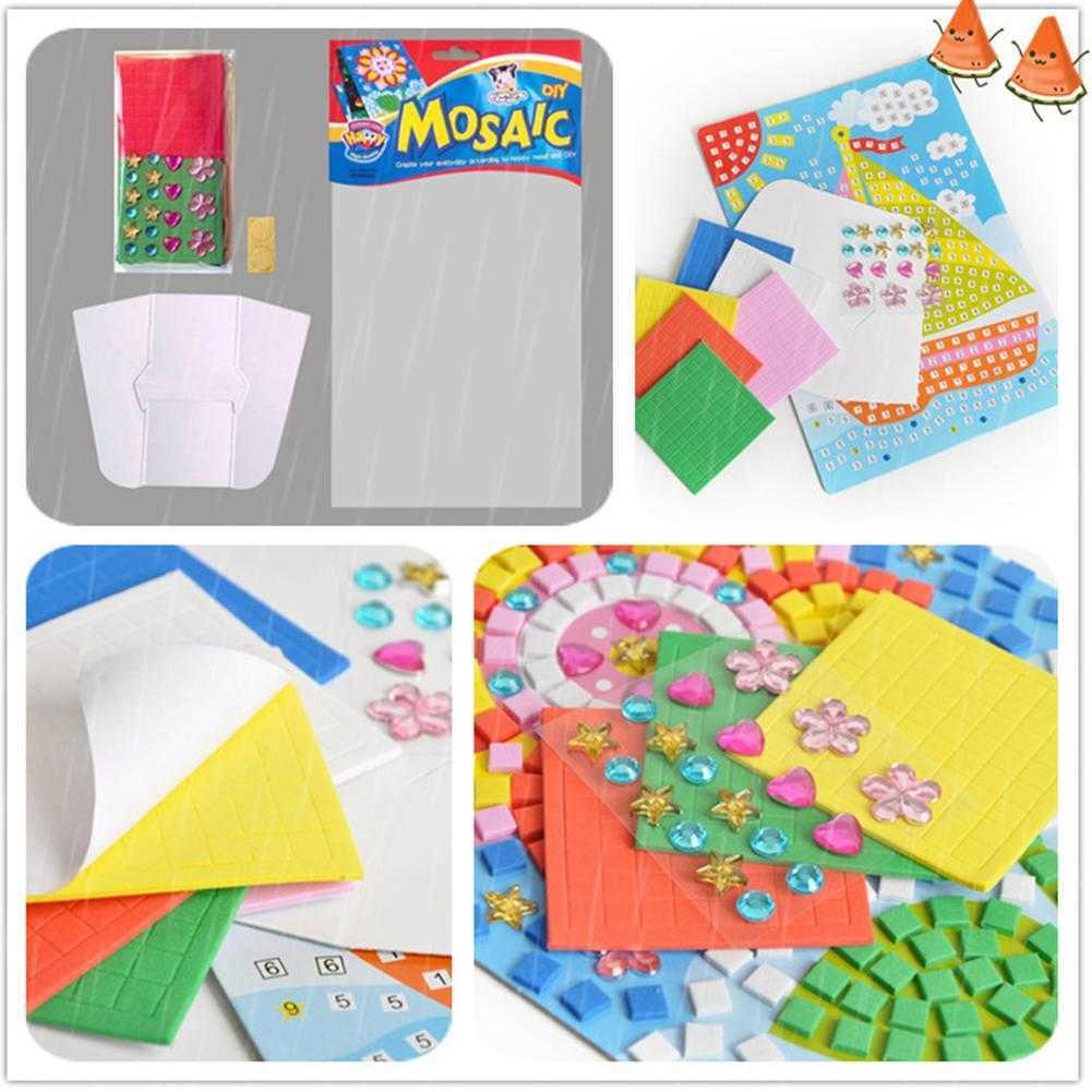 48 Style Wholesale Children Exquisite EVA Handmade Crystal Diamond And Paper Sticker Paste Painting Mosaic 3D Puzzle Toys For Kids