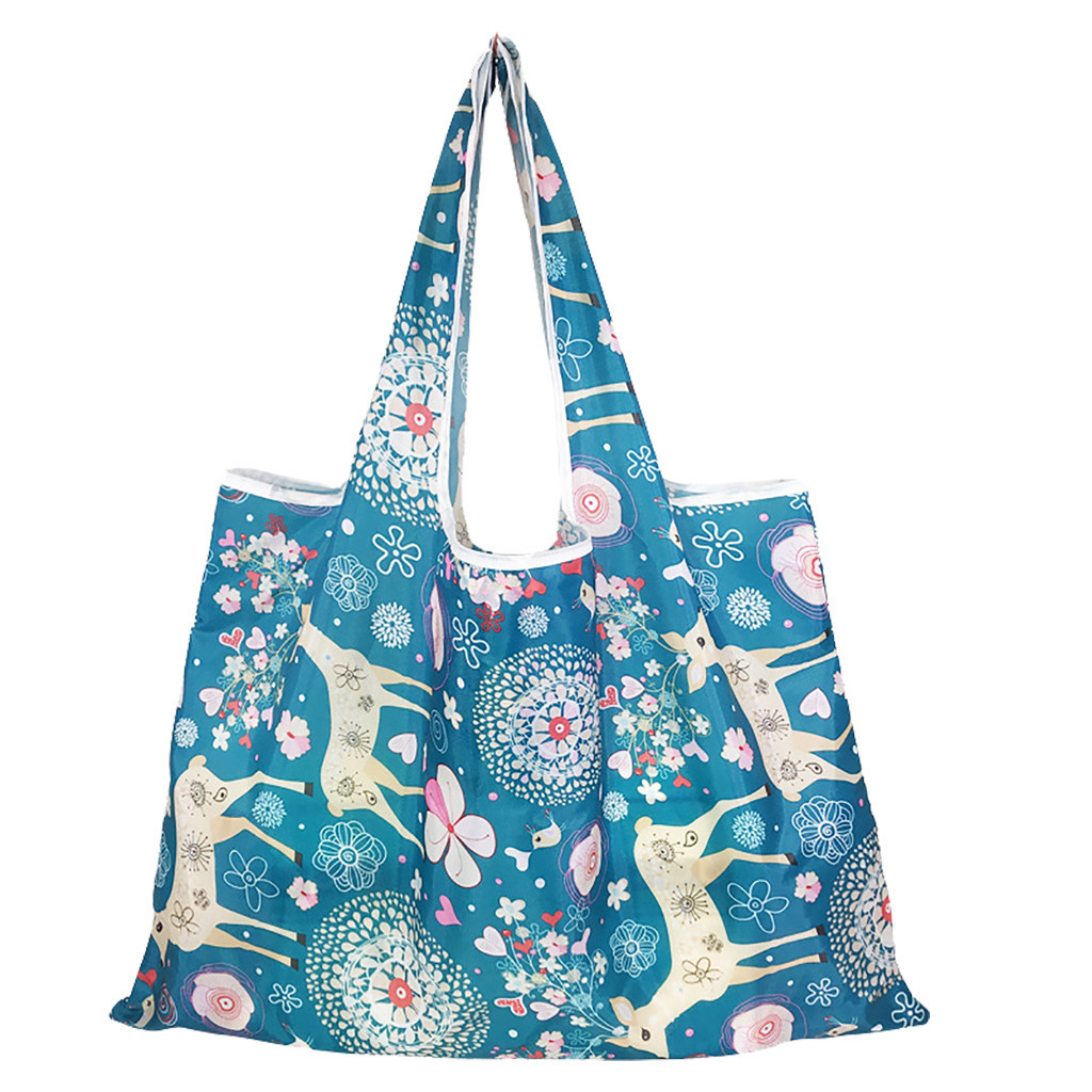 Shoulder shopping bags of women folding eco supermarket purse applies to household, course, shopping ect