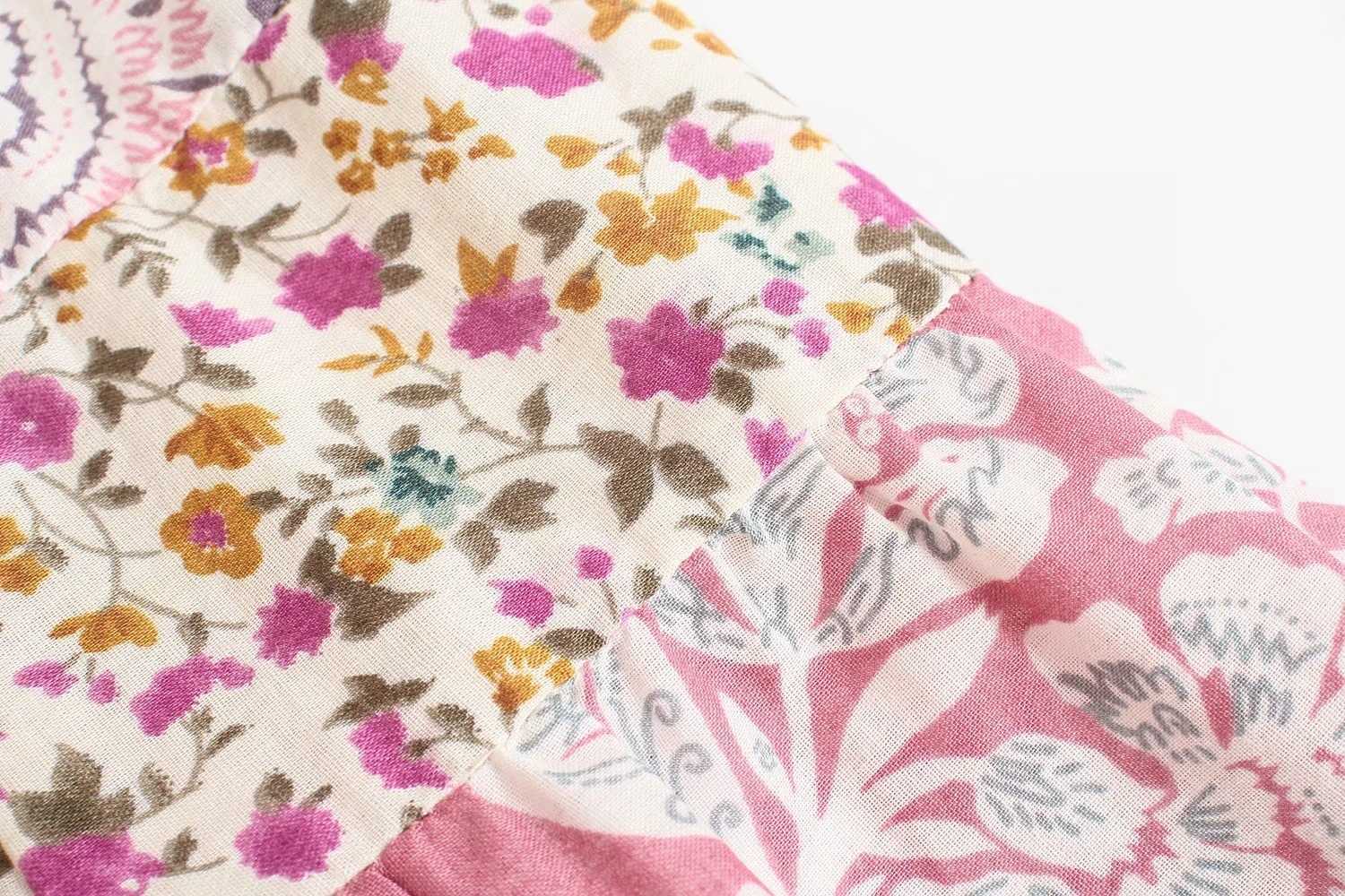 DEAT Women Printing Dress Round Neck Short Sleeve Arrivals Lady Temperament Fashion Spring Summer 11D1709 210709