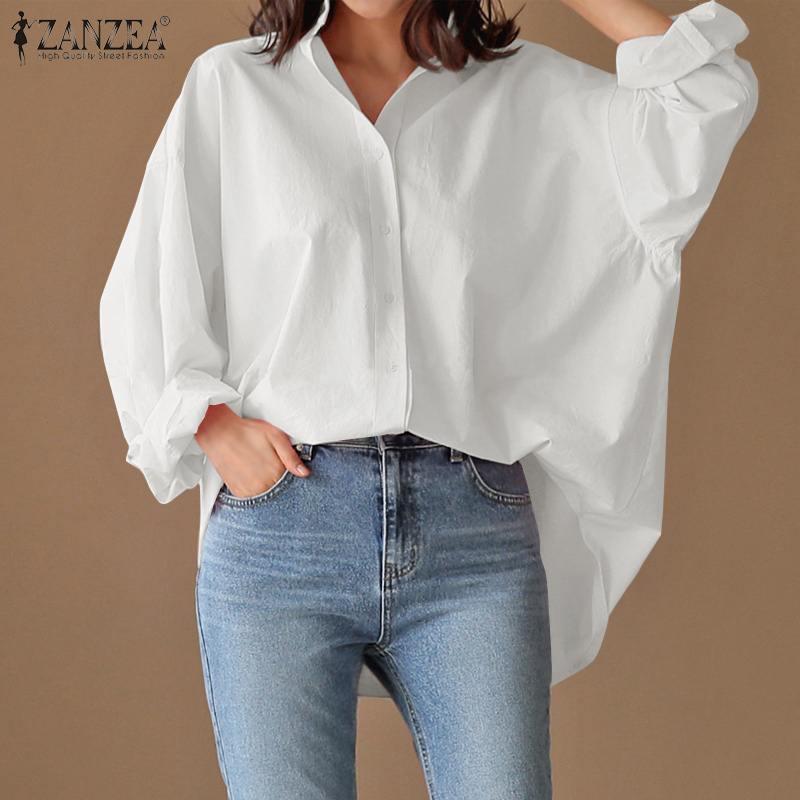 Women's Blouses & Shirts ZANZEA 2021 Elegant Spring Irregular Top Casual Baggy Button Blusas Female Lapel Solid Tunic Chemise 7, White
Women's Blouses & Shirts ZANZEA 2021 Elegant Spring Irregular Top Casual Baggy Button Blusas Female Lapel Solid Tunic Chemise 7, White