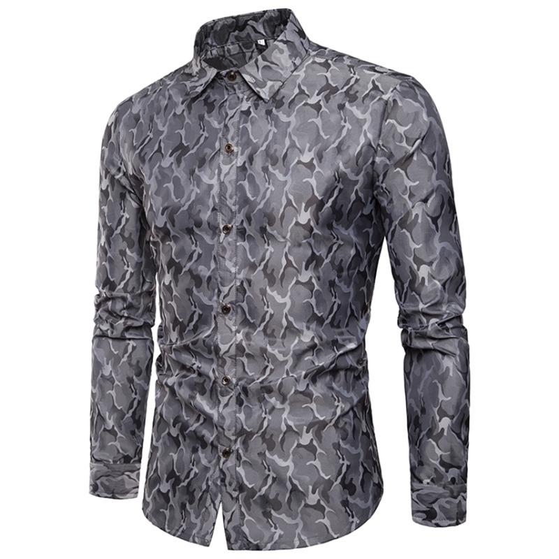Ethnic Clothing African Camouflage Men Long Sleeve Fashion Dashiki Bazin Rich Print Tops Adult Plus Size Casual Fit Shirts Costume