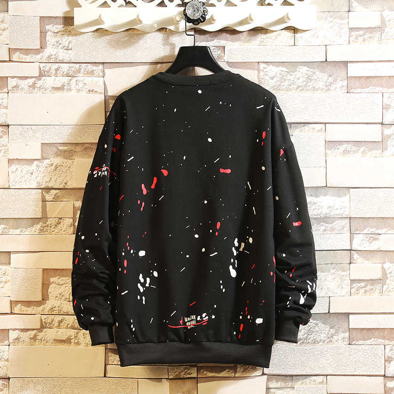 LIFENWENNA Hand-Painted Sweatshirts Men/Women Hoodies Art Painted Sweatshirt Winter Loose Tops 210528